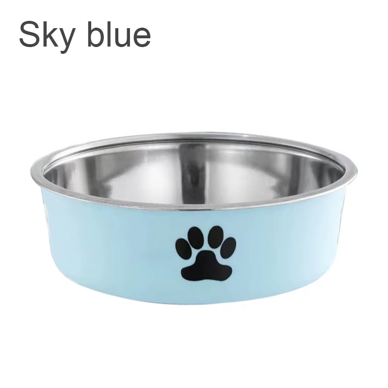 Dog Water Bowl with Non-Slip Rubber Base and Small Cats and Dogs Drinking Water Feeding Pet Bowl Stainless Steel Pet Food Bowl