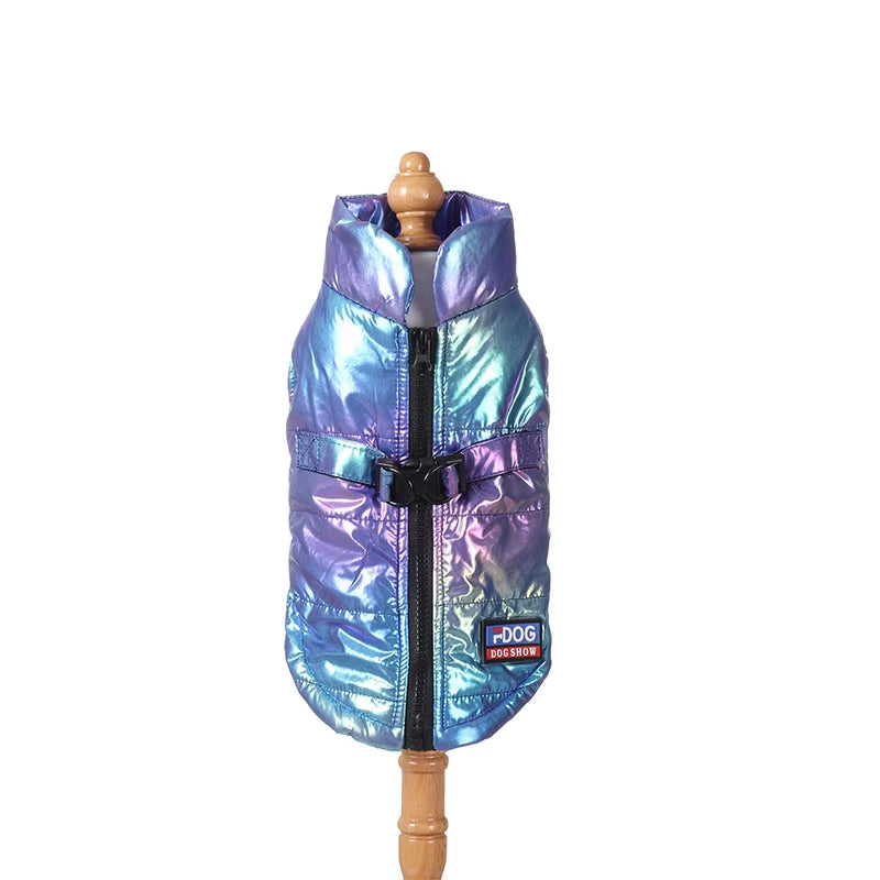 Hot Autumn and Winter Pet Clothing Waterproof Reflective Gradual Color Vest plus Velvet Warm Dog Cat Clothing Pet Supplies