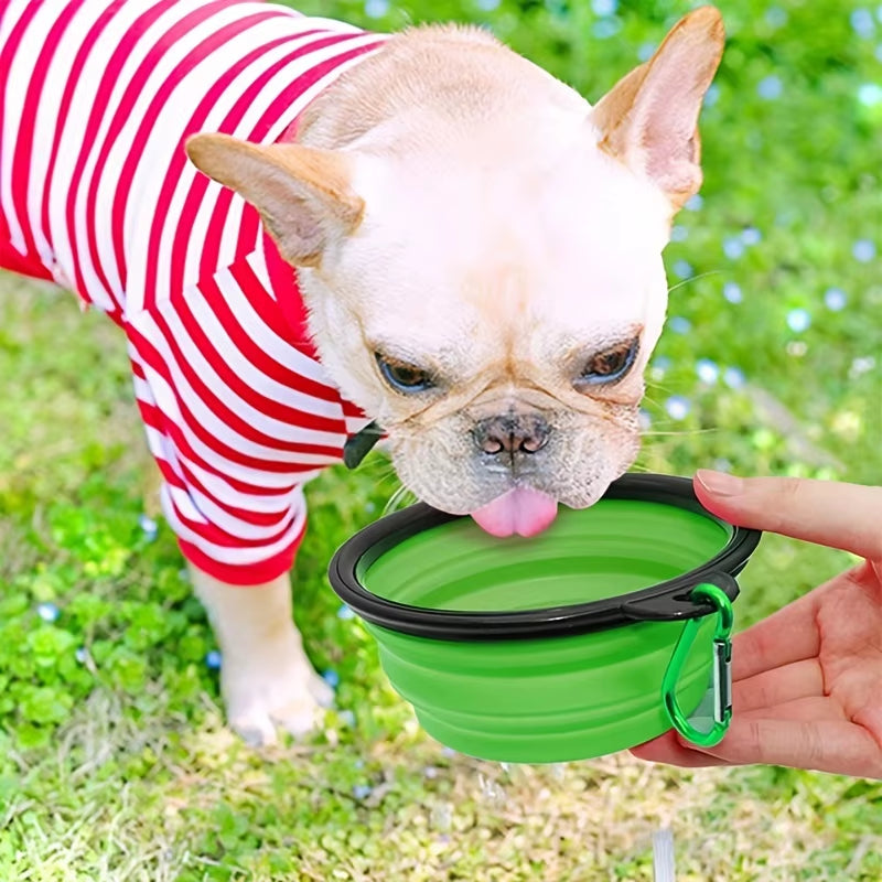 Portable Pet Food Bowl Durable TPR Bowl Cat and Dog Food Pet Silicone Collapsible Bowl Portable Travel Outdoor Water Food Bowl