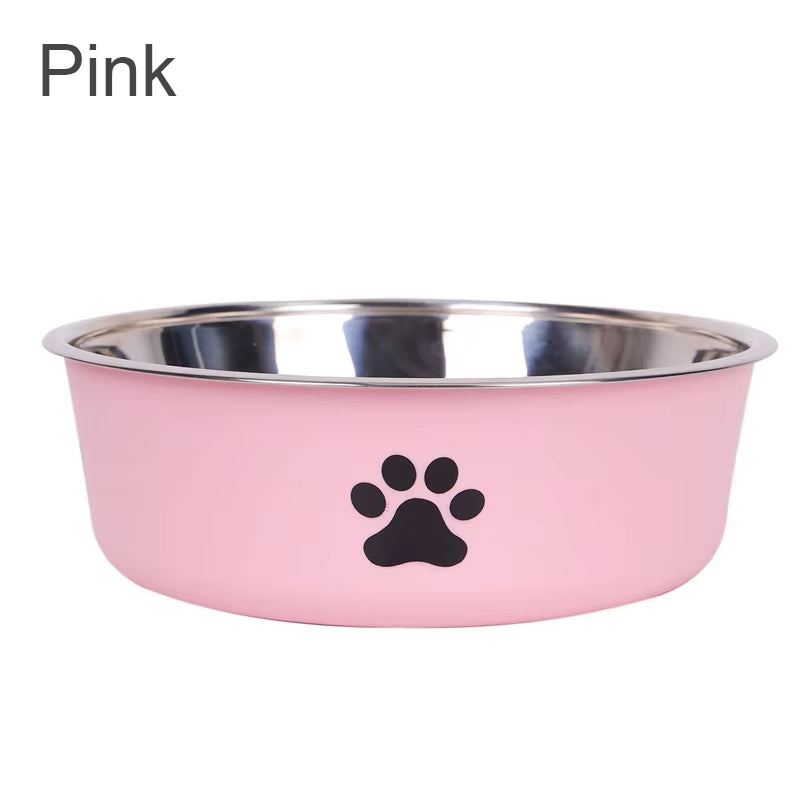 Dog Water Bowl with Non-Slip Rubber Base and Small Cats and Dogs Drinking Water Feeding Pet Bowl Stainless Steel Pet Food Bowl
